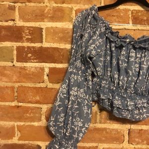 Princess Polly blue smoked top